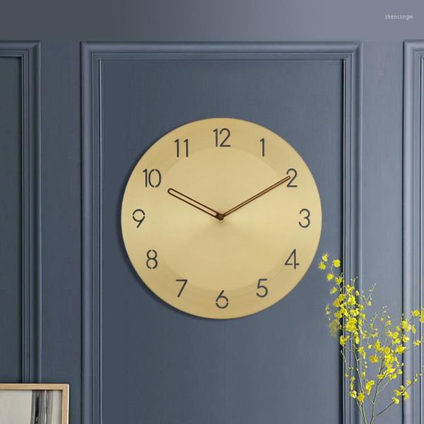 Horloges murales nordique Simple Design Style horloge créative mode cuivre minimaliste déco Murale décor à la maison horloge murale Wanduhren