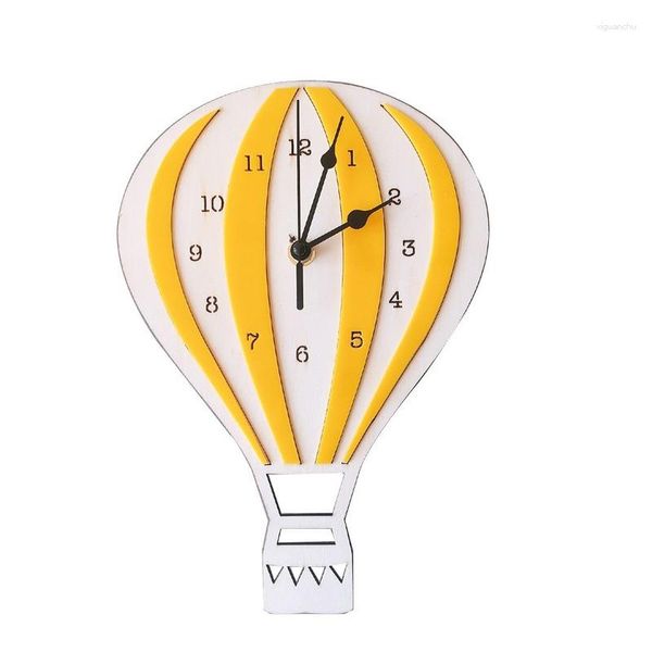 Relojes de pared de estilo nórdico, reloj con globo de aire de dibujos animados, decoración para habitación de niños, decoración bonita para niños, decoraciones para el hogar