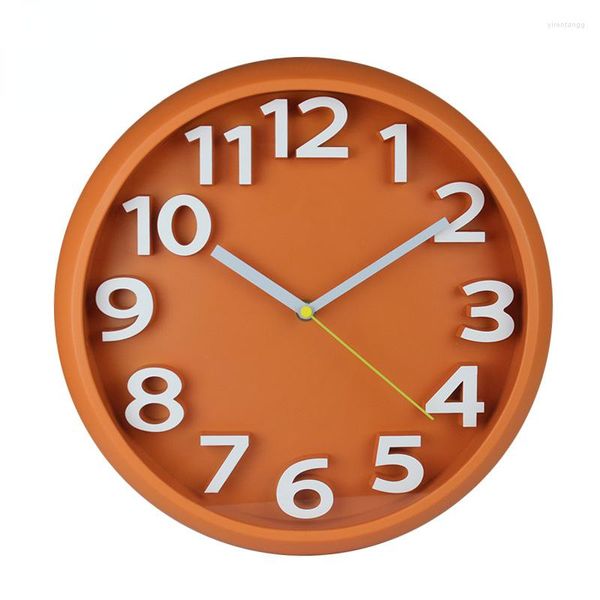 Horloges Murales Style Nordique Circulaire En Trois Dimensions Numérique Horloge De 12,6 Pouces Décoration Moderne Simple Et Personnalisée