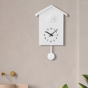 Horloges murales Horloge de style nordique Cuckoo Carillon Fuseau horaire Oiseau Carillon horaire Mécanisme silencieux Horloge Décoration de la maison Articles Art