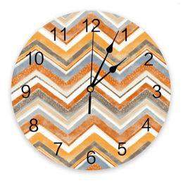 Horloges murales style nordique ondulation orange chambre horloge grande cuisine moderne salle à manger ronde salon montre décor à la maison