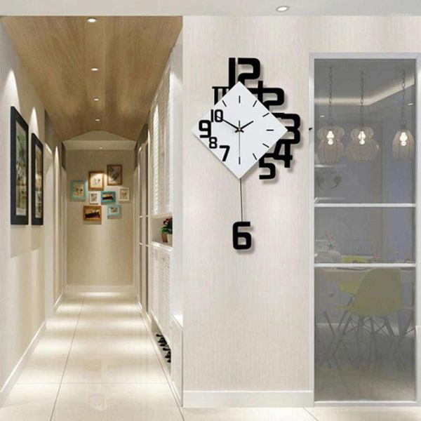 Horloges murales Style nordique horloge murale en fer forgé pendule suspendue salon Bar décoration de haute qualité