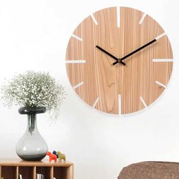 Relojes de pared Corredor de madera vintage Nordic Decoración de la sala de estar de madera móvil Cafetería Cafetería Home Q240509