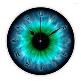 Horloges murales nouveauté yeux bleus vert iris globe oculaire horloge décorative grand oeil artistique élève noyau montre ronde salon décor à la maison