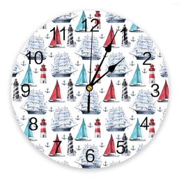 Horloges murales océan voile phare ancre horloge Design moderne salon décoration cuisine silencieux décor à la maison