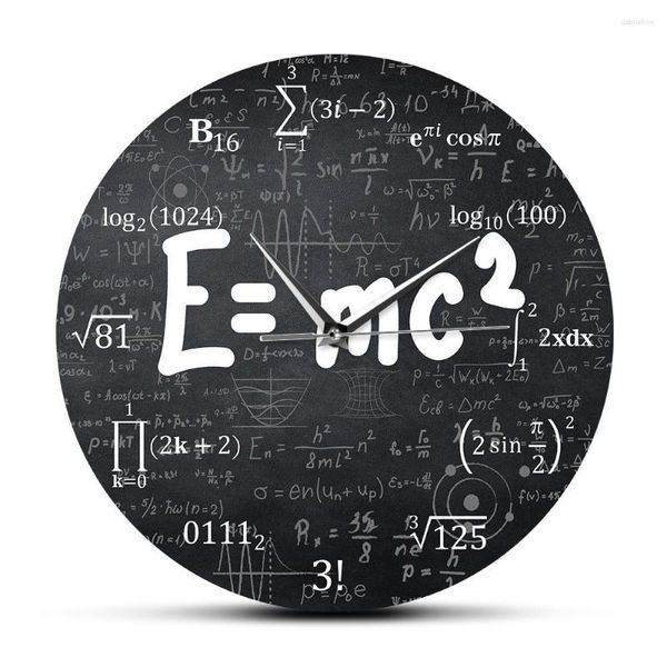 Horloges murales de relativité, formule mathématique, horloge scientifique PhYS (emplacement: CN), cadeau pour enseignant, décor de salle de classe scolaire