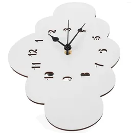 Horloges murales Office horloge silencieuse sans nuage délicat en bois décor de chambre nordique forme