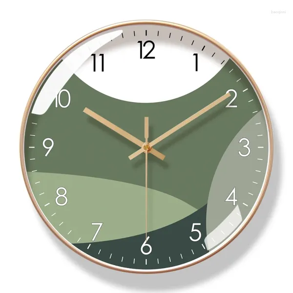 Horloges murales bureau horloge de luxe Quartz verre esthétique silencieux élégant moderne rond Zegar Scienny Design d'intérieur YY50WC