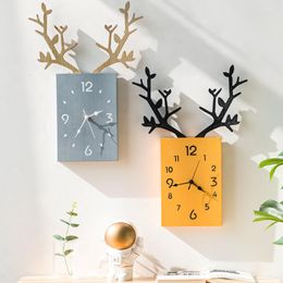 Relojes de pared, reloj de madera para oficina, dormitorio, estética nórdica, creativo, silencioso, de lujo, para niños, decoración moderna para el hogar YY50WC
