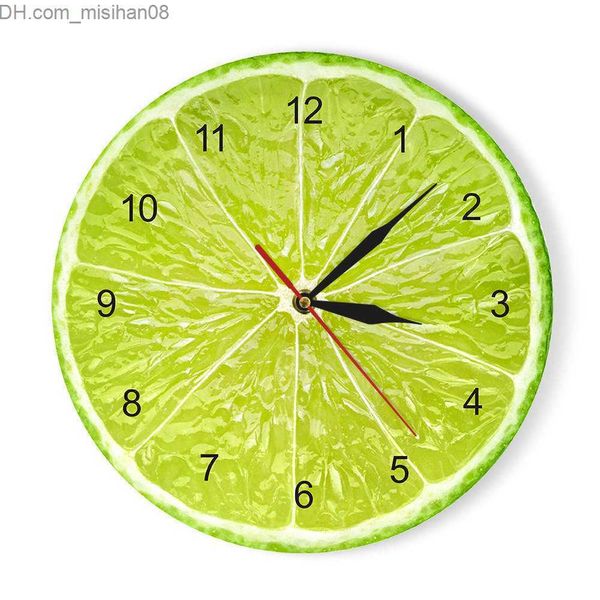 Horloges murales Orange Citron Fruits Acrylique Horloge Murale Lime Pomelo Moderne Cuisine Horloge Montre Décor À La Maison Frais Fruits Tropicaux Mur Art Montre T200601 Z230705