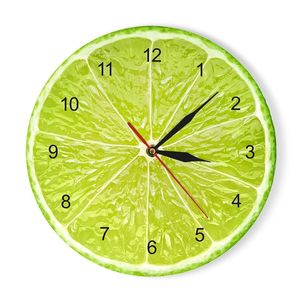 Horloges murales Orange Citron Fruits Horloge murale dans la cuisine Lime Pomelo Design moderne Horloges Montre Home Decor Wall Art Horologe Non Ticking 220909