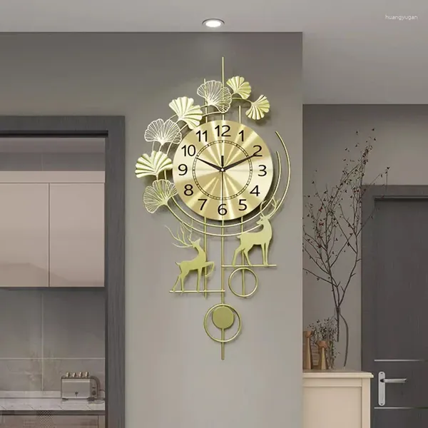 Horloges murales Art Oriental Horloge De Luxe Suspendue Conception De Batterie Grande Taille Vintage Acrylique Chambre Reloj De Pared Décoration De La Maison