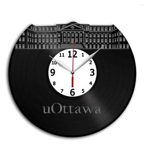 Horloges murales Université d'Ottawa Horloge d'art 12 pouces - Idée de décoration de chambre à la maison Cadeau fait main pour un ami