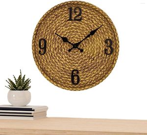 Wandklokken Buitenklok van hars | Waterdicht 12 Inch Eenvoudig Met Nauwkeurige Tijdweergave Huis Tuin Imitatie Rotan Boom De