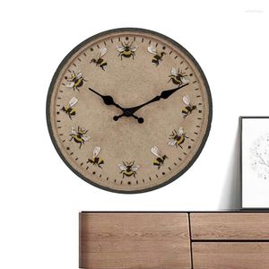 Relojes de pared impermeables para exteriores, gran patio, reloj exterior, tema de abeja, tiempo preciso, resina fuerte para Patio y jardín