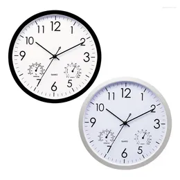 Relojes de pared Reloj de mesa de cuarzo pequeño impermeable al aire libre con temperatura y humedad 12 pulgadas elegante patio retro