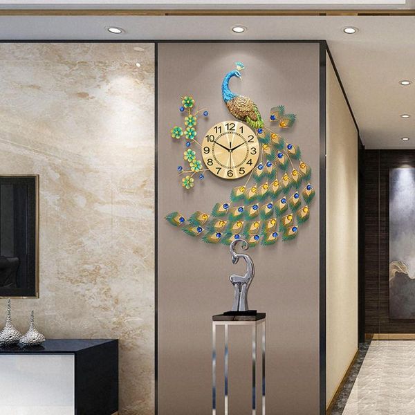 Relojes de pared Reloj Peacock Silent Decorative for Shop Cafe Decoration