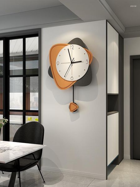 Relojes de pared Péndulo de colgantes Cerrar el reloj de arte de diseño nórdico decoración de la sala de estar Wandklok Regalo para el hogar