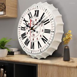 Relojes de pared con personalidad, reloj silencioso Retro americano, sala de estar, reloj creativo europeo, decoración de arte nórdico
