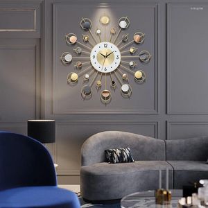 Relojes de pared creatividad personalizada sala de estar luz lujosa estilo europeo moderno uso casero uso de restaurante minimalista silencioso reloj de restaurante