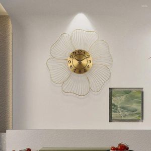 Wandklokken Petal Iron Art Creatieve driedimensionale hangende klok Minimalistische veranda Mooie roestbestendige metalen groothandel