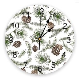 Wandklokken Pine Cones Christmas Clock Home Decor Slaapkamer Stille Oclock Kijk digitaal voor kinderkamers
