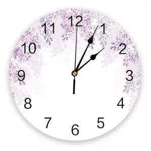 Horloges murales plante vigne violet fleur horloge design moderne salon décoration cuisine muet montre maison décor intérieur