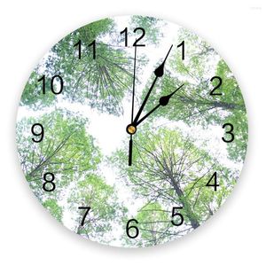 Horloges murales plantes arbres soleil feuilles vertes horloge Design moderne salon décoration muet montre maison décor intérieur