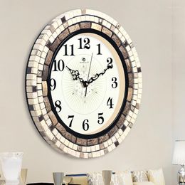 Horloges murales Ponig métal grande horloge Design moderne mosaïque maison salon décoration décor cuisine énorme Horloge