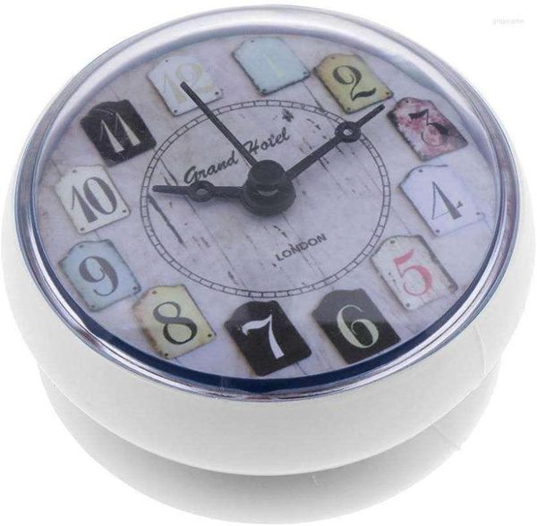 Horloges Murales Portable Salle De Bains Et Cuisine Horloge Douche Ventouse Étanche Blanc 75 X 35mm