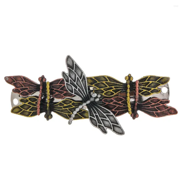 Relojes de pared Punk Dragonfly Barrette Batedpin Decors Women Metal Clip de resorte Accesorios de perlas