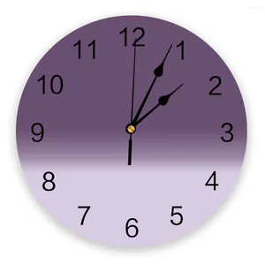 Horloges murales Corloge de dégradient violet moderne Design Farmhouse décor cuisine vintage pvc rond de salon décoration