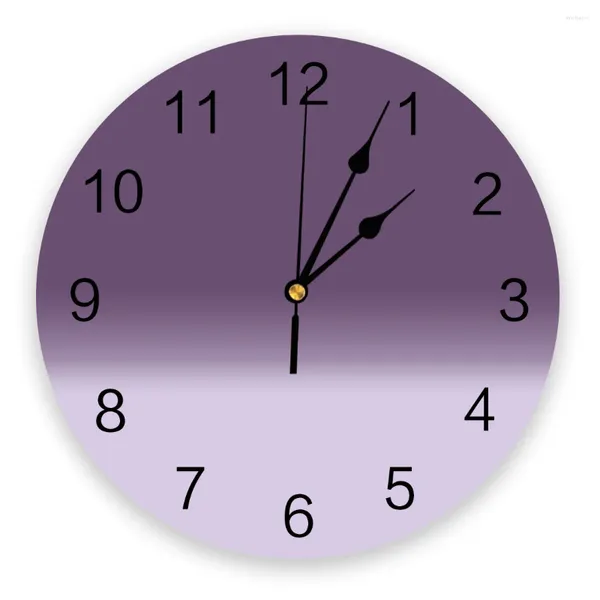 Horloges murales Corloge de dégradient violet moderne Design Farmhouse décor cuisine vintage pvc rond de salon décoration