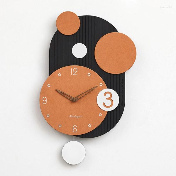 Horloges murales Quartz noir Design moderne salon calme Style nordique bureau Unique Reloj Horloge Murale décoration