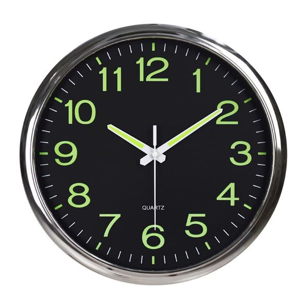 Horloges Murales Horloge À Quartz Veilleuse Non-Ticking Horloge À Quartz Moderne À Piles PC Horloge Murale Convient Pour Bureau Cuisine Salon 230301
