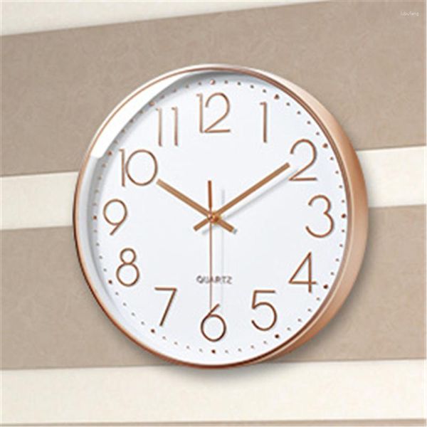 Horloges murales Horloge à Quartz Rose Or Silencieux Suspendu 10 Pouces Horloges Montre Nordique Pour Bureau Salon Décor