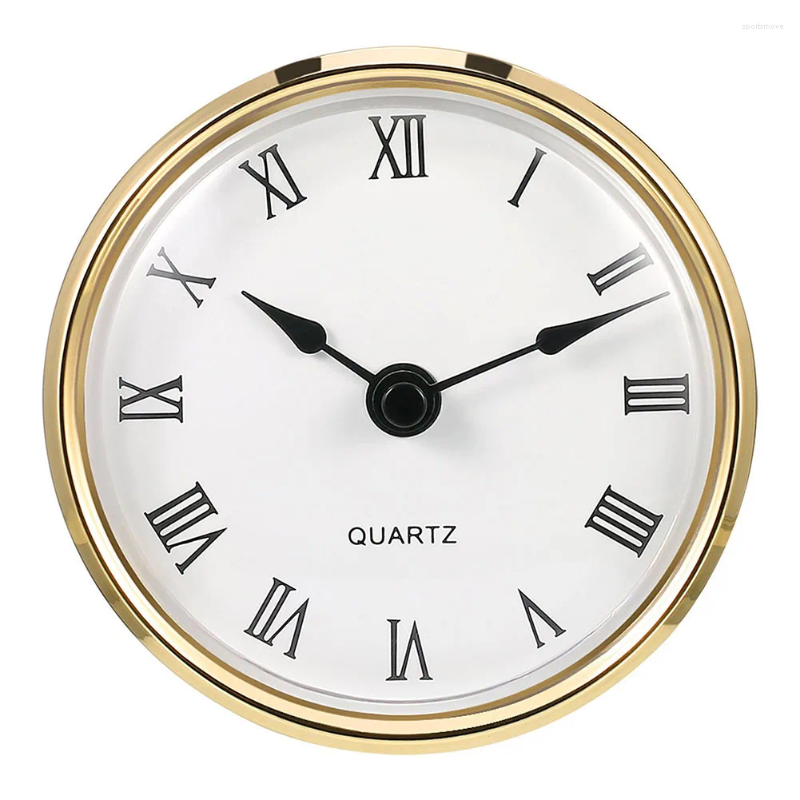 Wall Clocks Quartz Movement Clock Insert 80mm DIY Crafts Gold/silver Plastic Electroplating Transparent Cover With Gold Rim