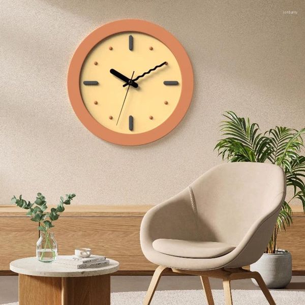Relojes De Pared Silencioso Lindo Reloj Divertido Niños Pequeño Vintage Arte Clásico Naranja Silencioso Moderno Reloj De Pared Para Sala Decoración Del Hogar