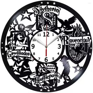 Horloges murales Record Clock Compatible avec Wizarding School Unique Living Kitchen Kids Room Decor - Idée cadeau pour les enfants T