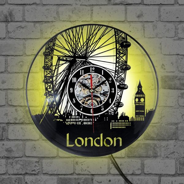 Relojes de pared Reloj de grabación Diseño moderno en Big Ben Ferris Wheel Decoración para el hogar Reloj de Londres