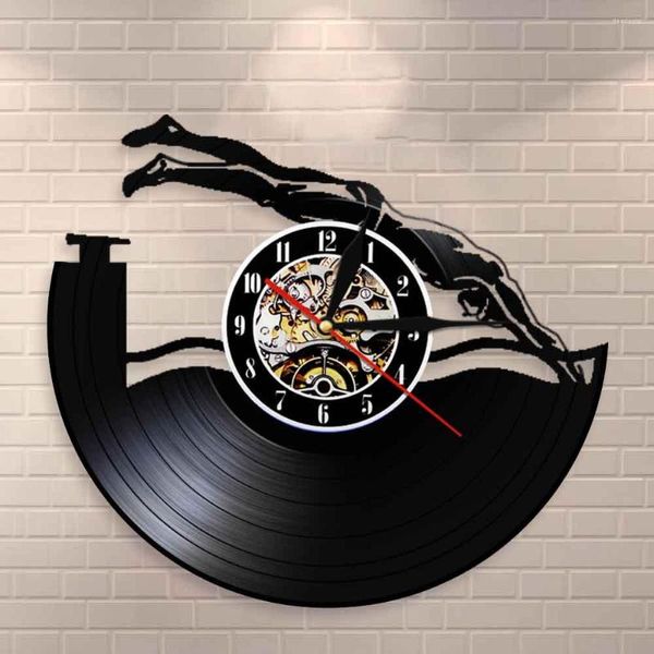 Horloges murales horloge record piscine art nageurs cadeau sports nautiques athlètes décor à la maison design moderne