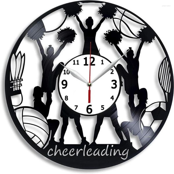 Relojes de pared Registro hecho a mano 12 'Cheerleading Sport Clock Art Player Gift