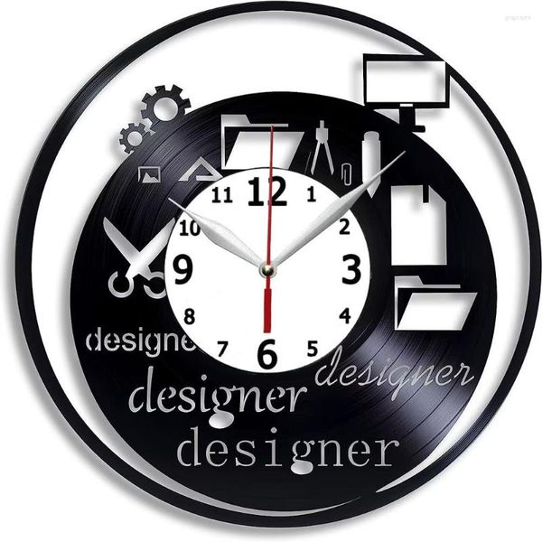 Horloges murales Record Handmade 12' Designer Profession Clock Day Man Art Product Design Professional Gift