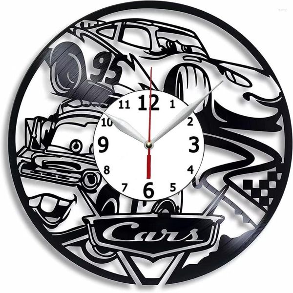 Horloges murales Record fait à la main 12 'Racing Speeding Car Clock Decor Design Racer Gift