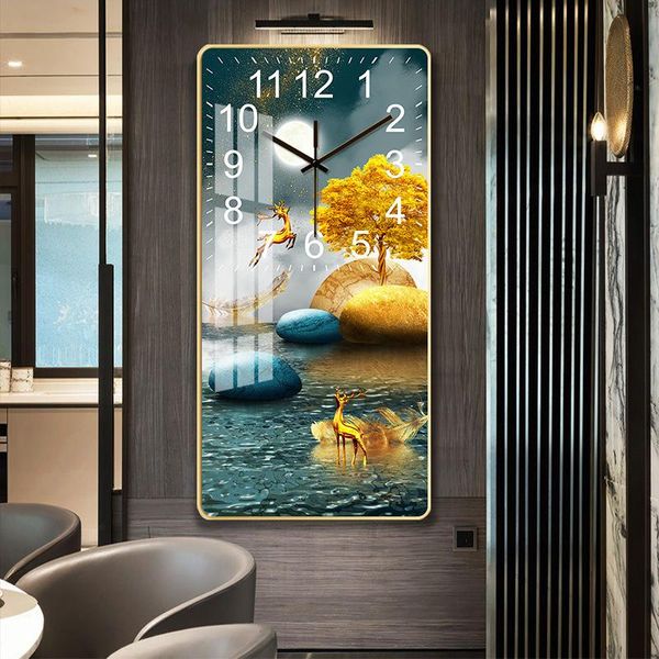 Horloges murales rectangulaire cristal porcelaine horloge salon étude suspendu maison mode simple muet créatif horloge murale