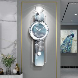 Horloges murales rectangulaire porcelaine cristal horloge moderne salon design nordique numérique horloge décoration de la maison décor