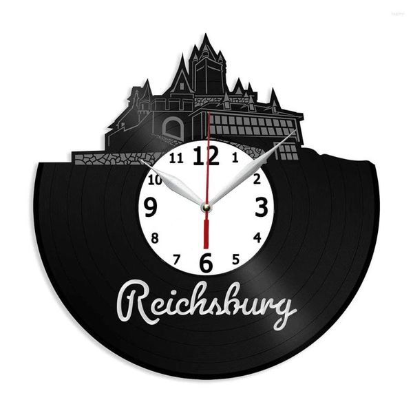 Relojes de pared Reichsburg Castle Art Clock Regalo hecho a mano para cocina Oficina Dormitorio Póster moderno