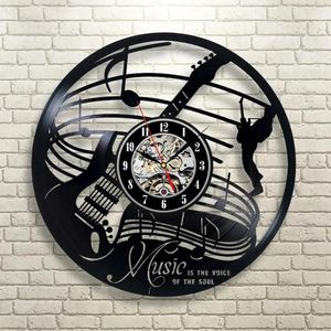 Wandklokken Reloj Saat Gitaar Muziekinstrument Kunstcadeau Cirkelklok Home Decor Interieur Kinderkamer Woonkamer Slaapkamer