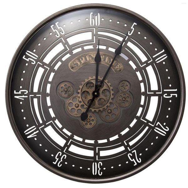 Horloges murales rétro Style américain grande horloge Vintage métal Art industriel fer créatif Gear Bar salon montre Horloge cadeau