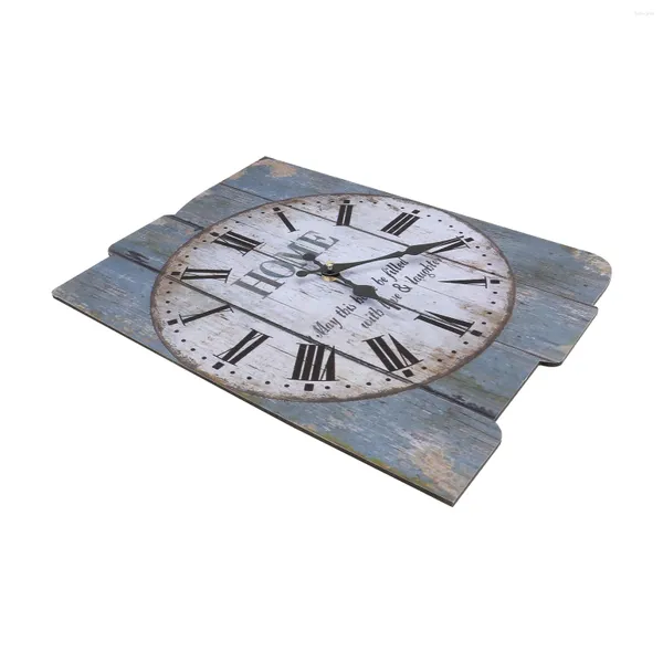 Horloges murales Décor rétro Horloge décorative Chiffre romain Numéro Vintage européen en bois